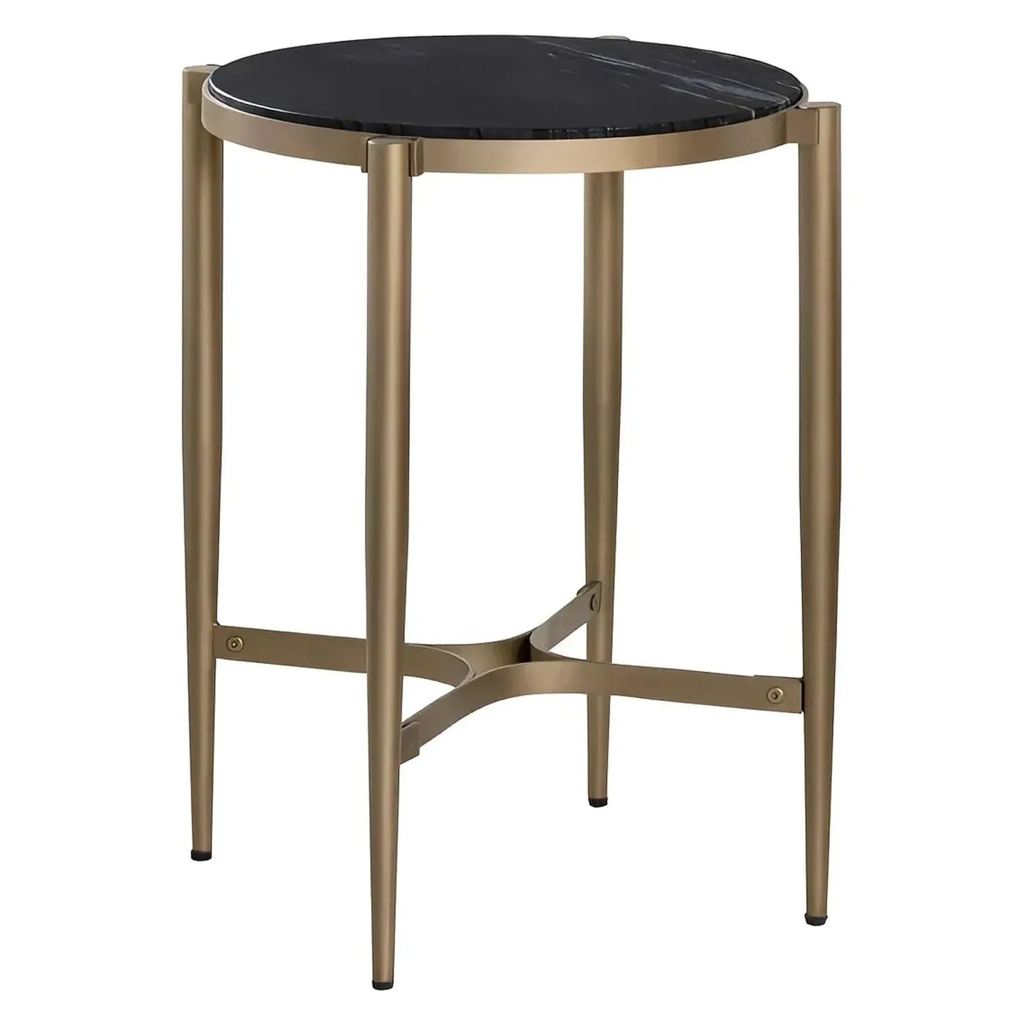 Somerset End Table (Set of 2) - Round - Metal Frame - Marble Top