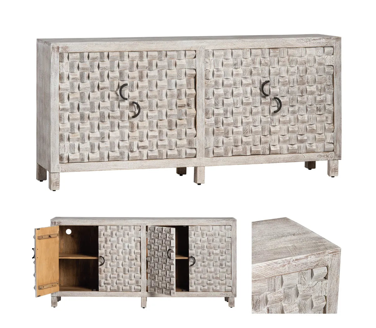 Yorkhaven Four-Door Sideboard - White - Contemporary, Transitional