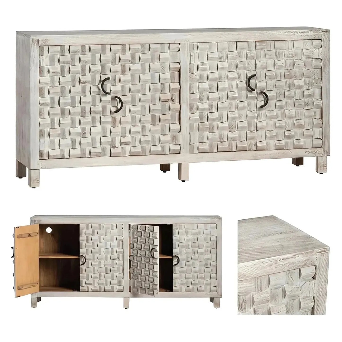 Yorkhaven Four-Door Sideboard - White - Contemporary, Transitional