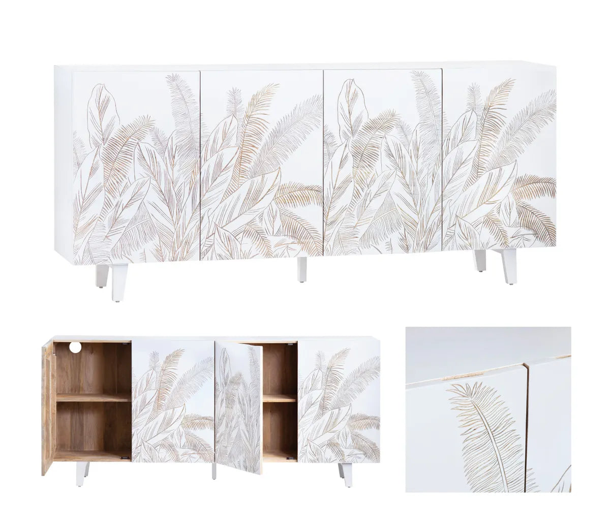 Seaside Four-door Sideboard, Buffet, or Credenza | 79 x 16 x 35 (in)