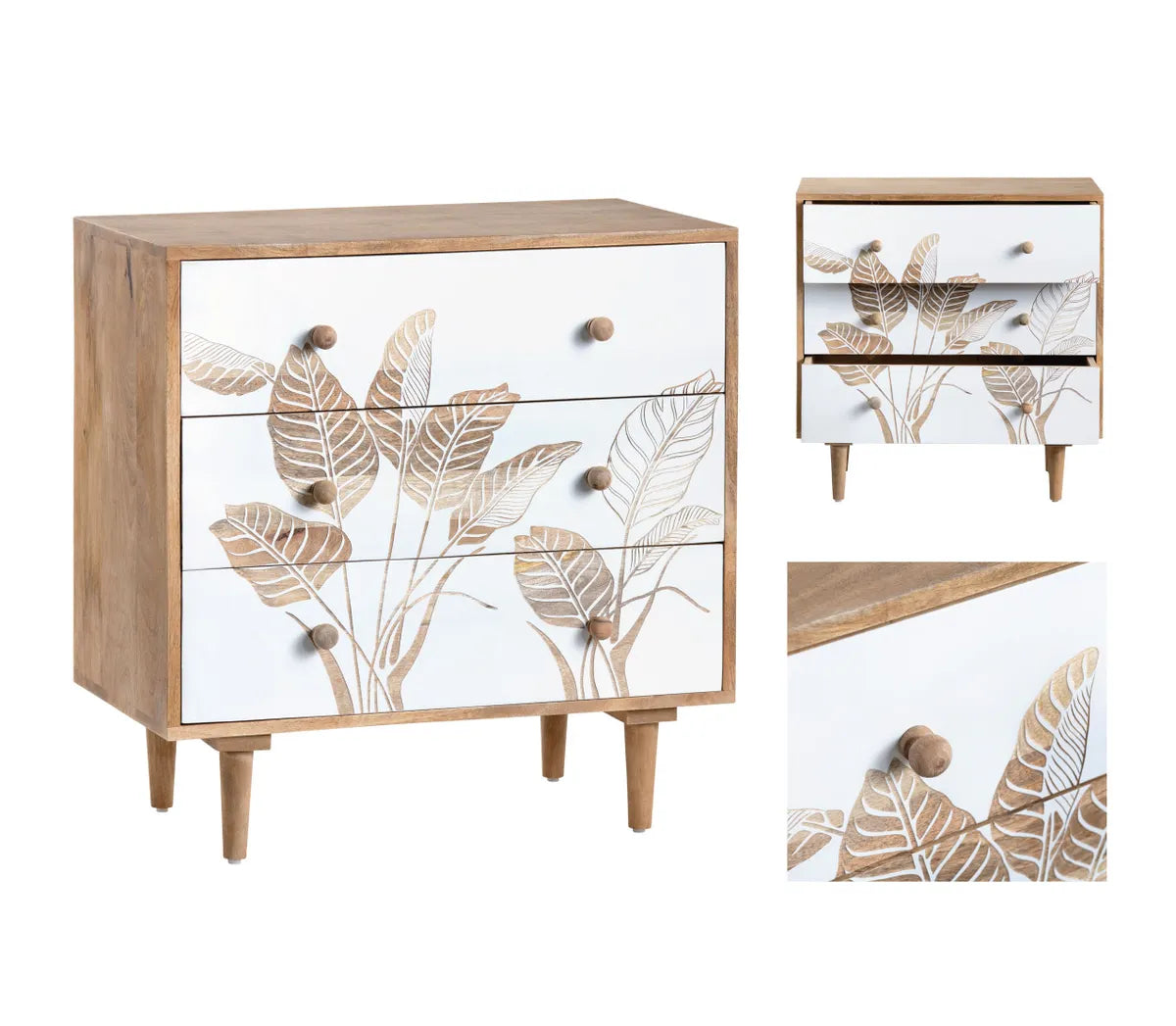 Freeport  Nightstands (2-Pack), Mango Wood, Coastal, solid wood craftsmanship, durable construction