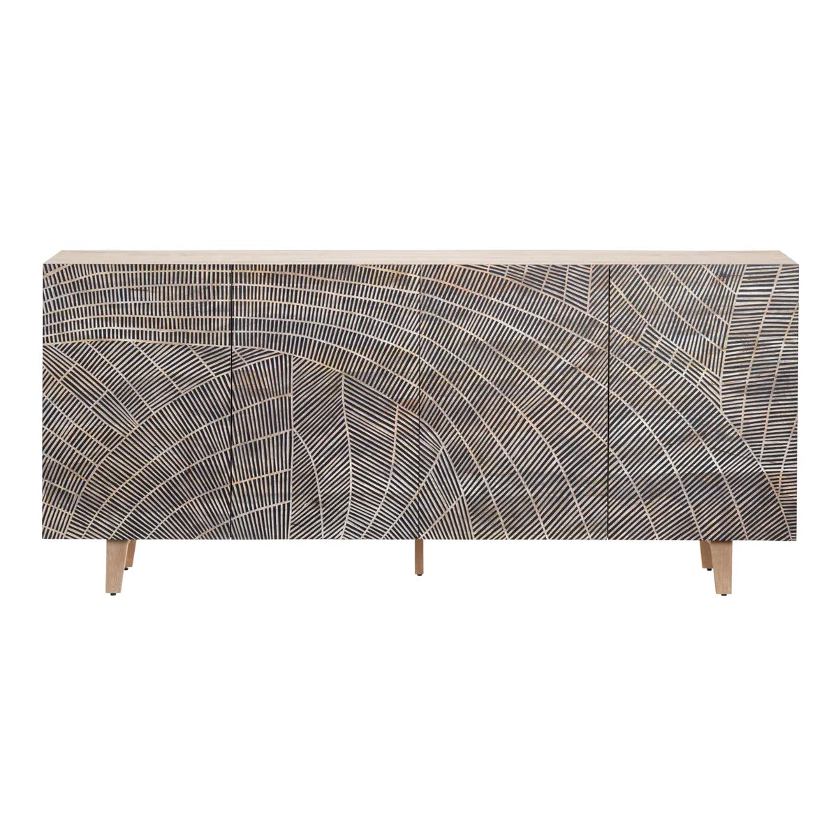 Zambia Four-door Sideboard, Buffet, or Credenza | 79 x 16 x 35 (in)
