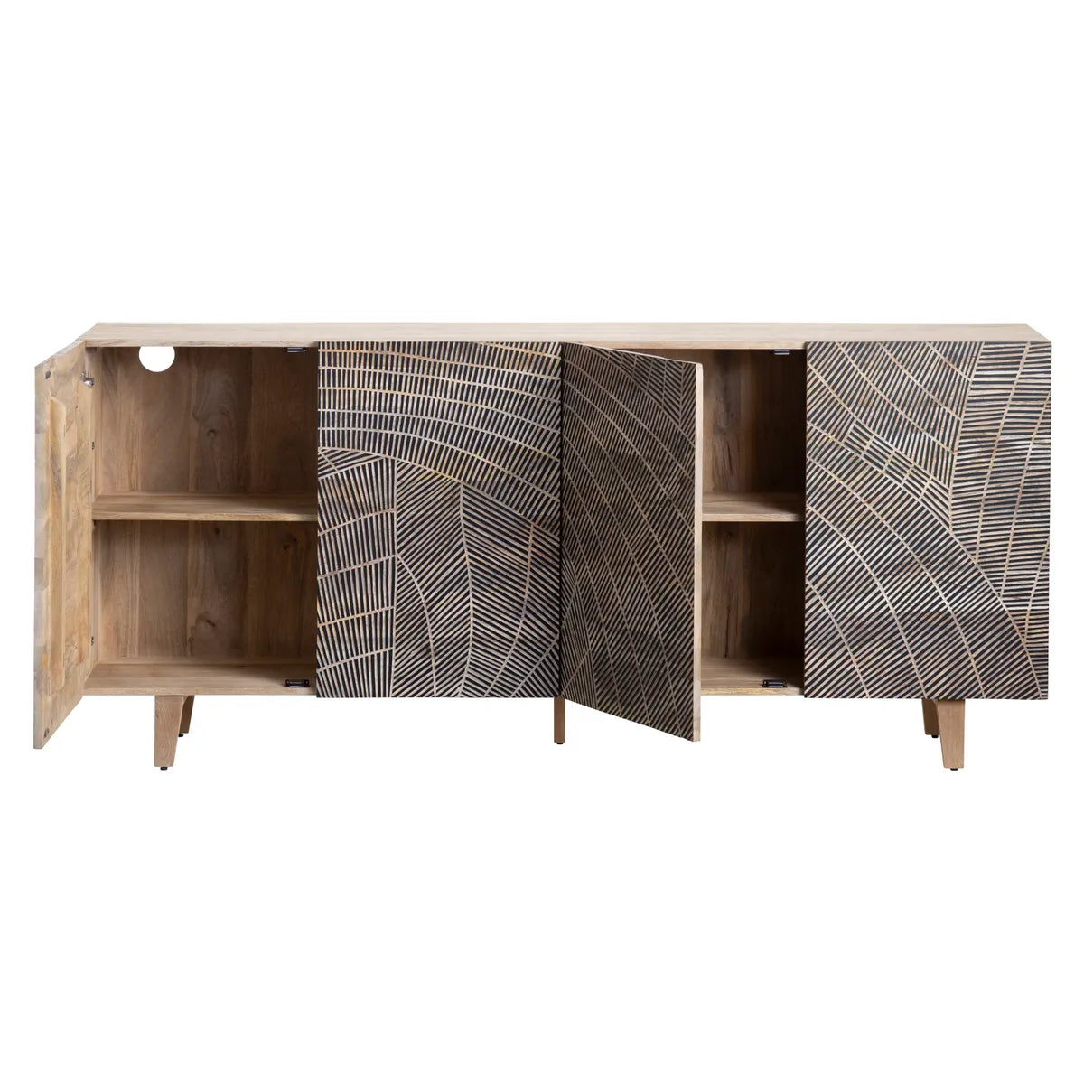 Zambia Four-door Sideboard, Buffet, or Credenza | 79 x 16 x 35 (in)