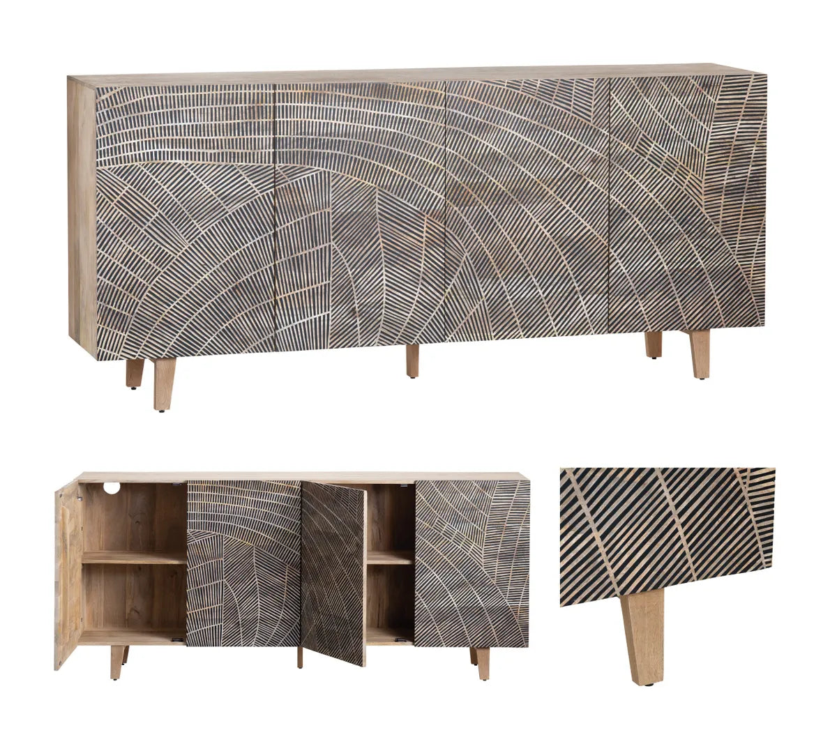 Danvers Four-door Sideboard, Buffet, or Credenza | 79 x 16 x 35 (in)