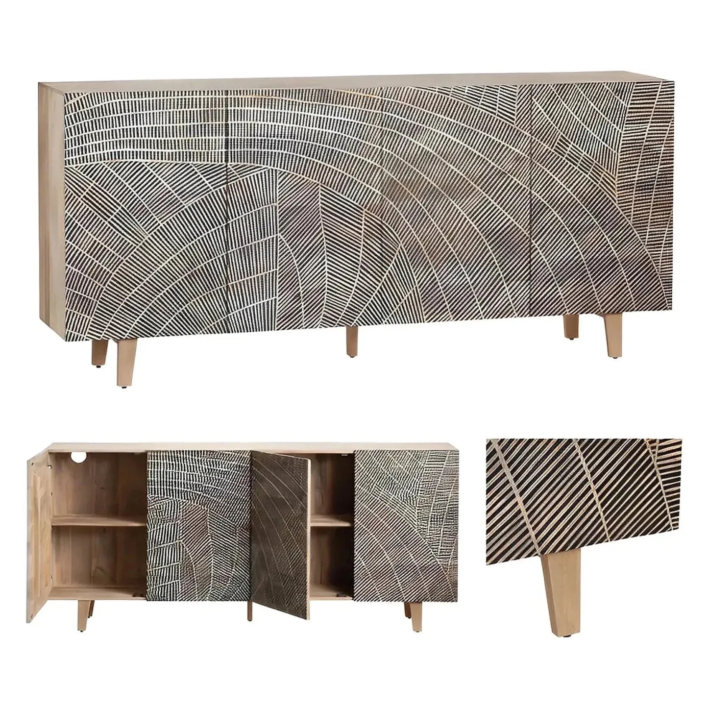 Danvers Four-door Sideboard, Buffet, or Credenza | 79 x 16 x 35 (in)