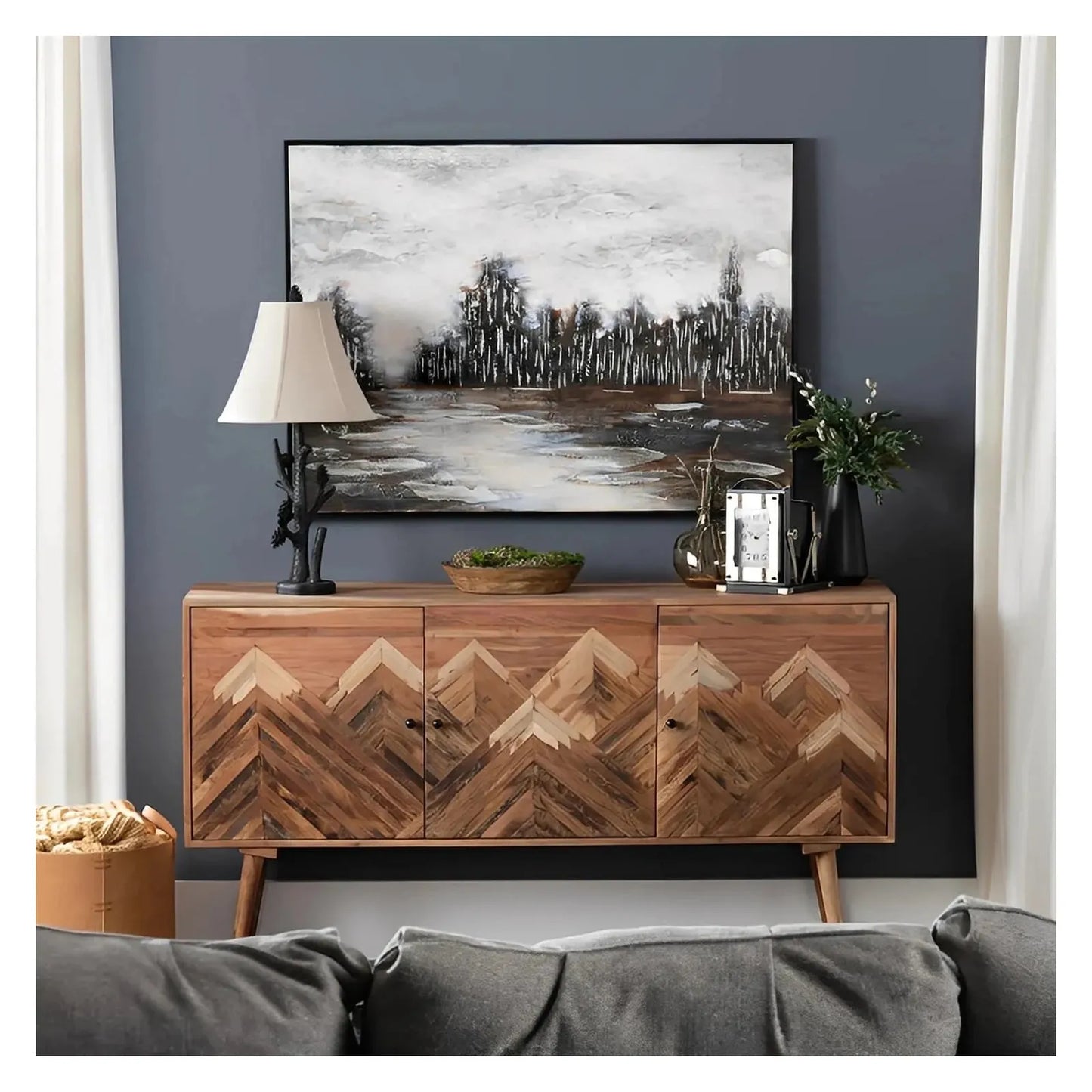Zephyr Glen Nevada Three-Door Sideboard - Brown - Rustic