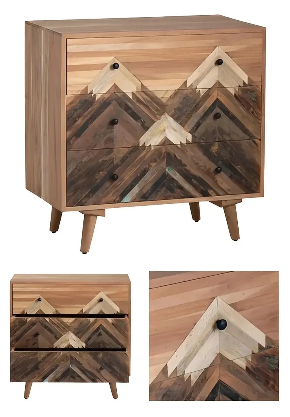 Haddonfield Nightstands (2-Pack), Mango Wood, Rustic, solid wood craftsmanship, distressed wood texture