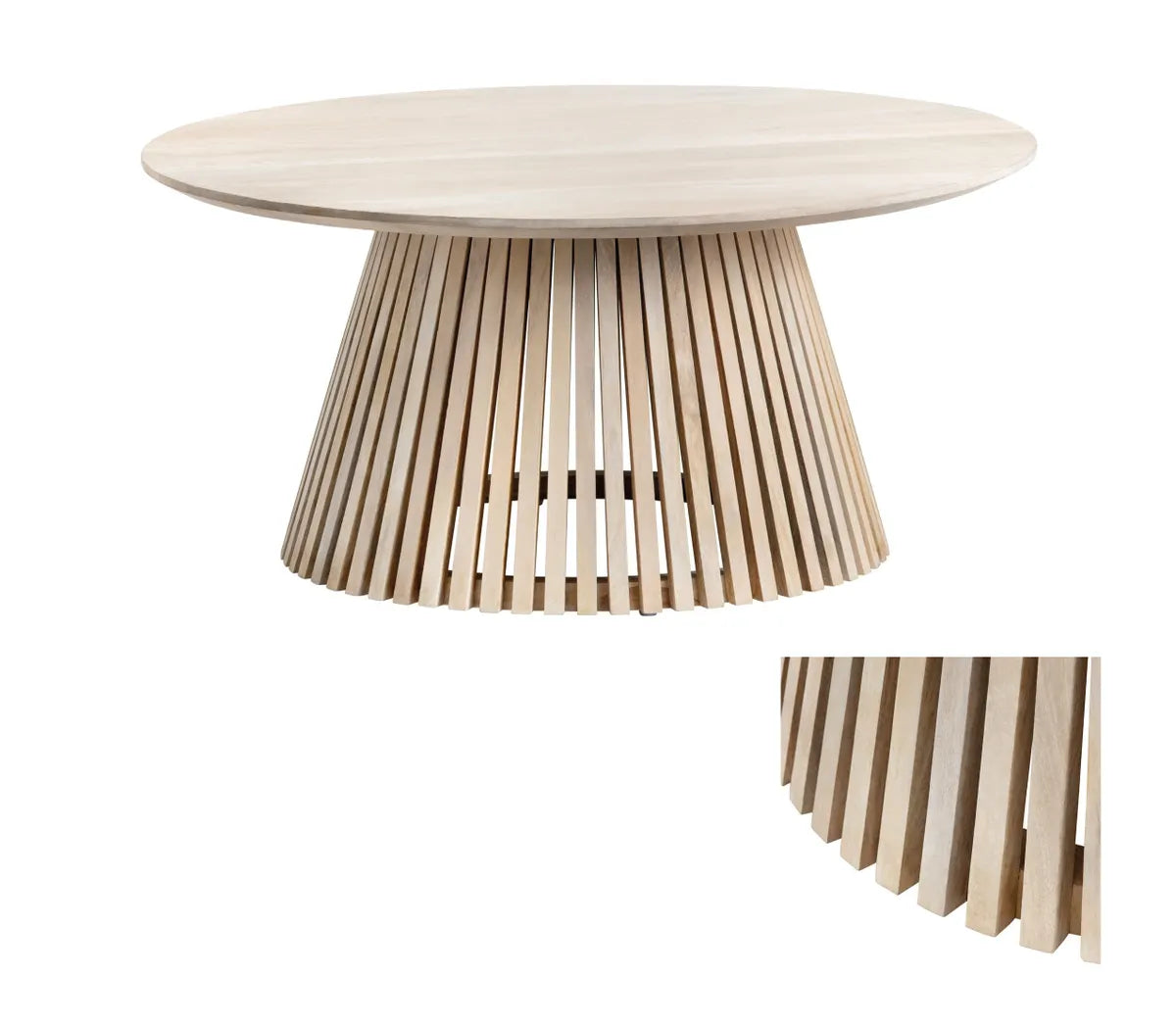 Cavendish Slatted Round Cocktail or Coffee Table