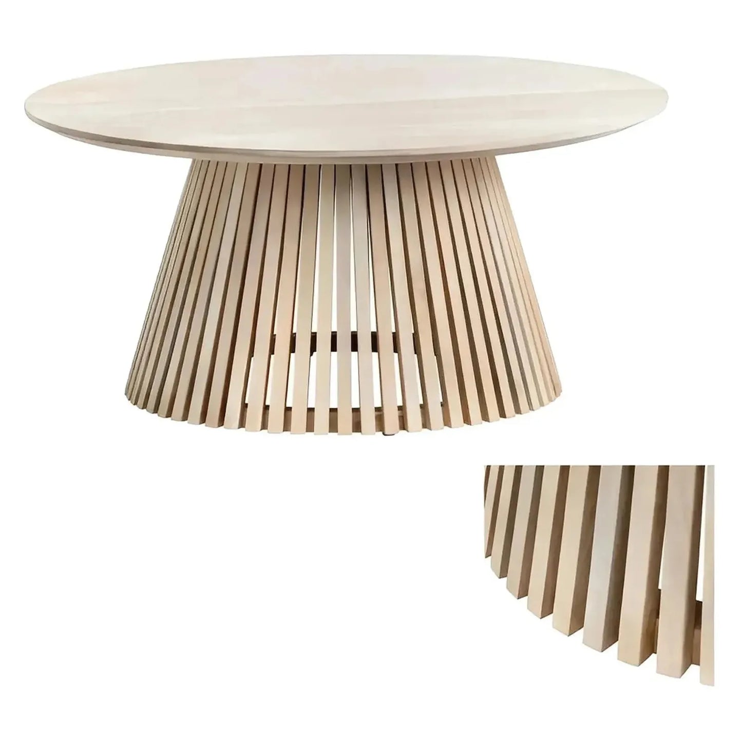 Cavendish Slatted Round Cocktail or Coffee Table