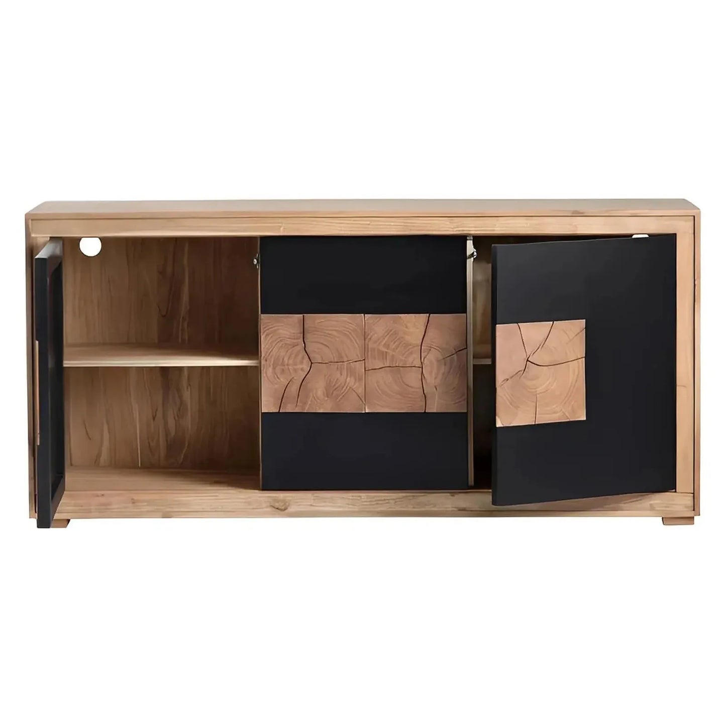 Barrowfield Three-Door Console - Natural - Contemporary, Rustic