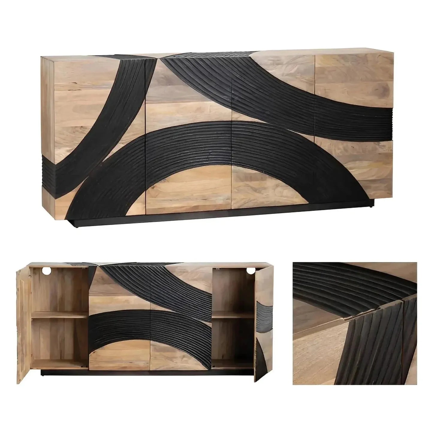 Parkhurst Four-door Sideboard, Buffet, or Credenza | 80 x 16 x 36 (in)