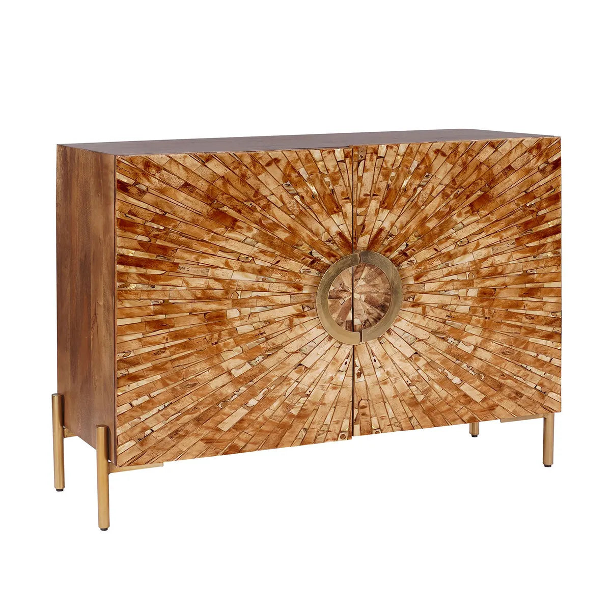 Safari Bone Inlay Two-door Cabinet | 44 x 16 x 33 (in)