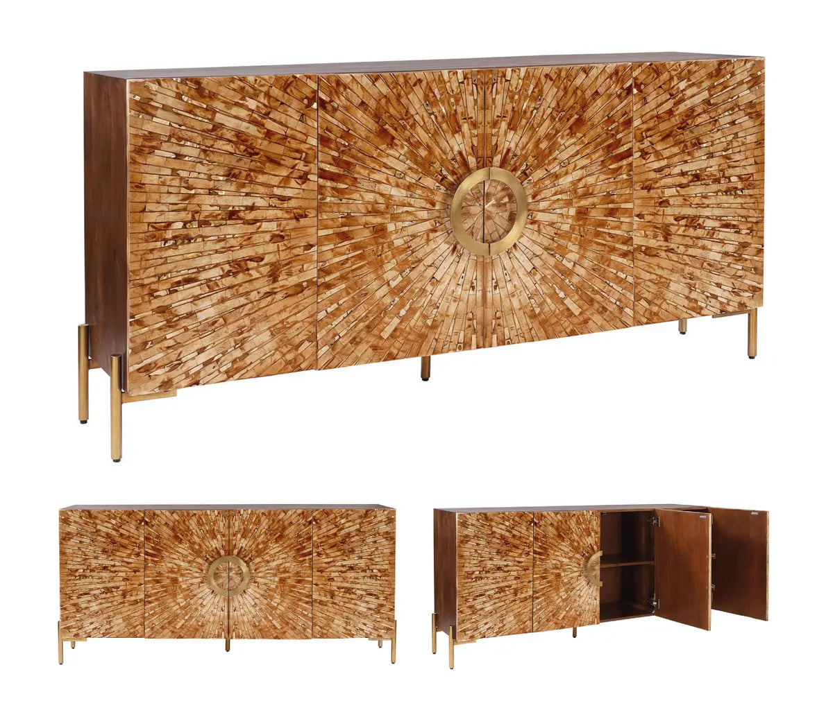 Ironwood Bone Inlay Sideboard, Buffet, or Credenza | 70 x 16 x 33.5 (in)