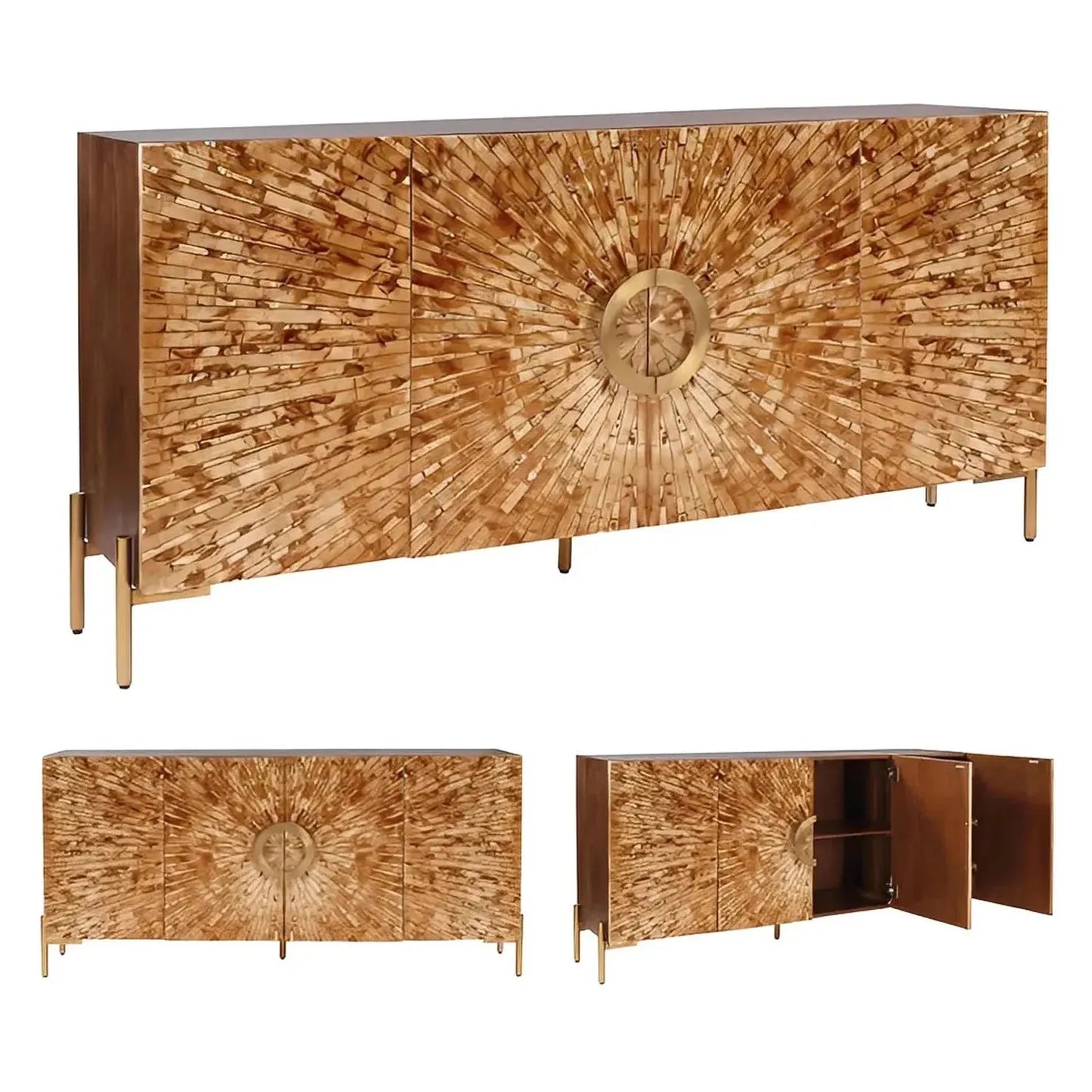 Ironwood Bone Inlay Sideboard, Buffet, or Credenza | 70 x 16 x 33.5 (in)