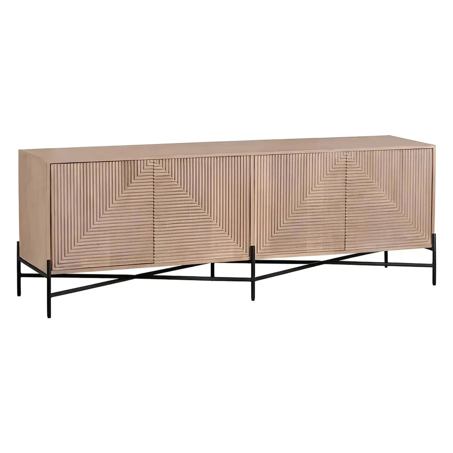 Doverly Four-Door Cabinet - Natural - Transitional