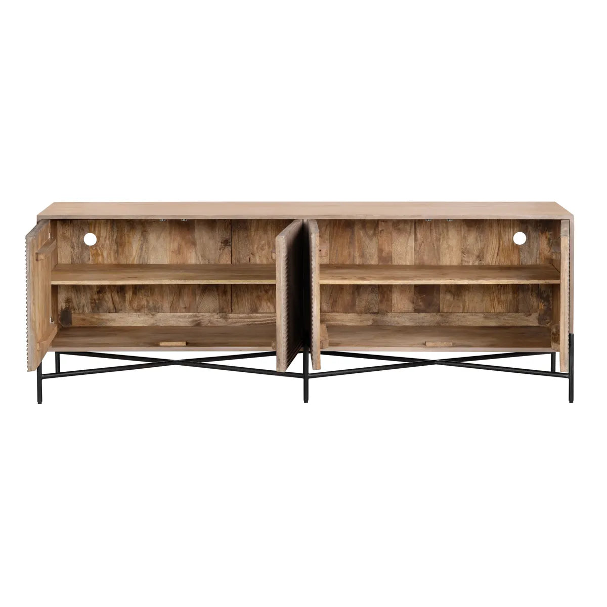 Doverly Four-Door Cabinet - Natural - Transitional