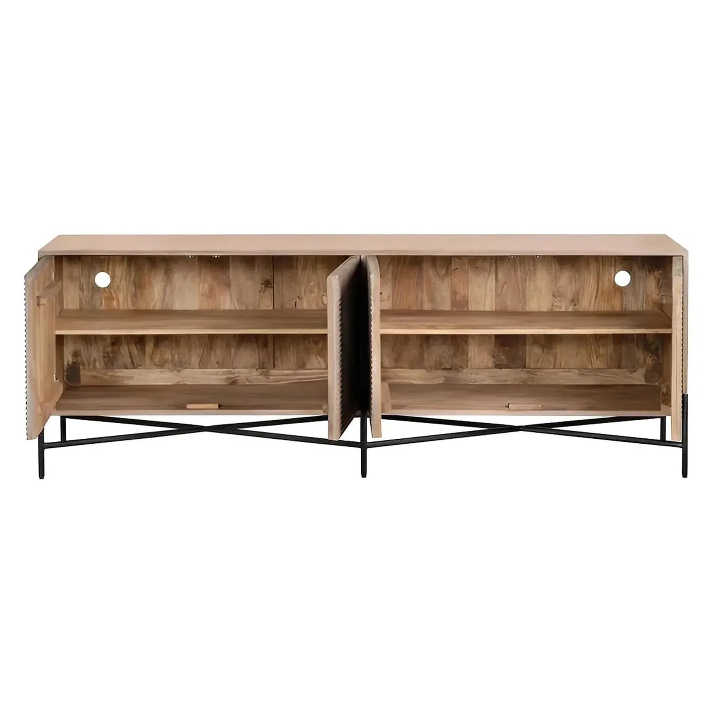 Doverly Four-Door Cabinet - Natural - Transitional