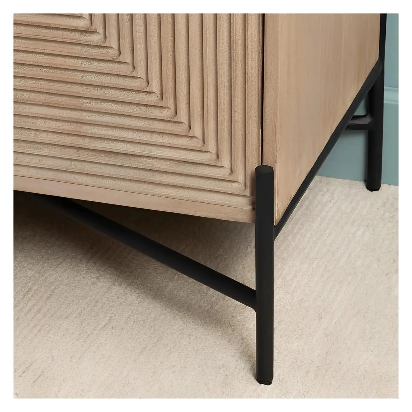 Doverly Four-Door Cabinet - Natural - Transitional