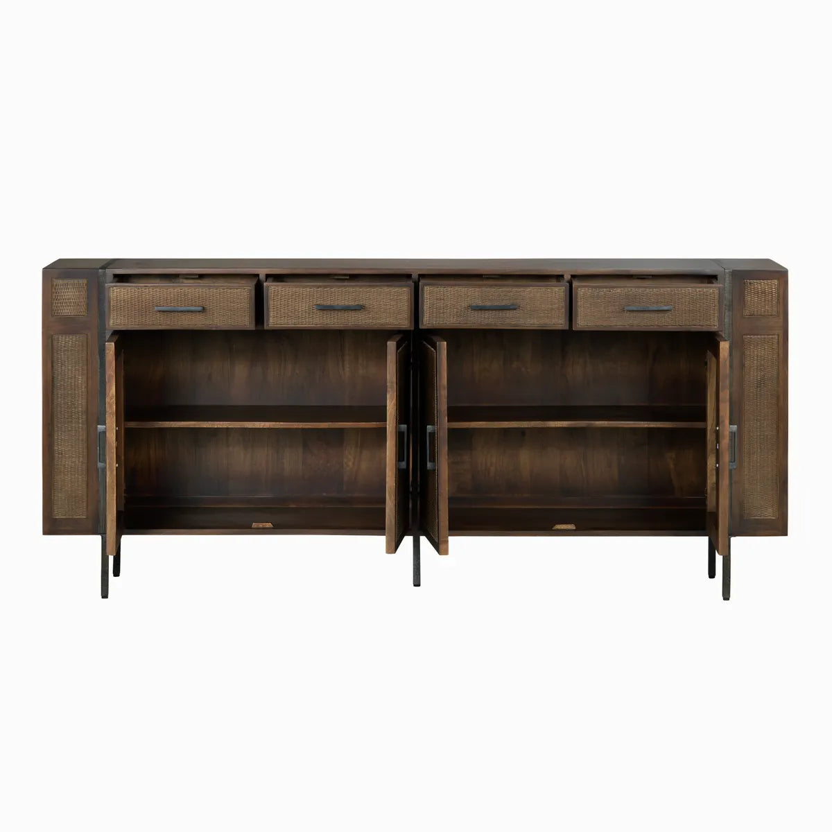 Elmstead Four-Door Sideboard - Brown - Coastal, Rustic