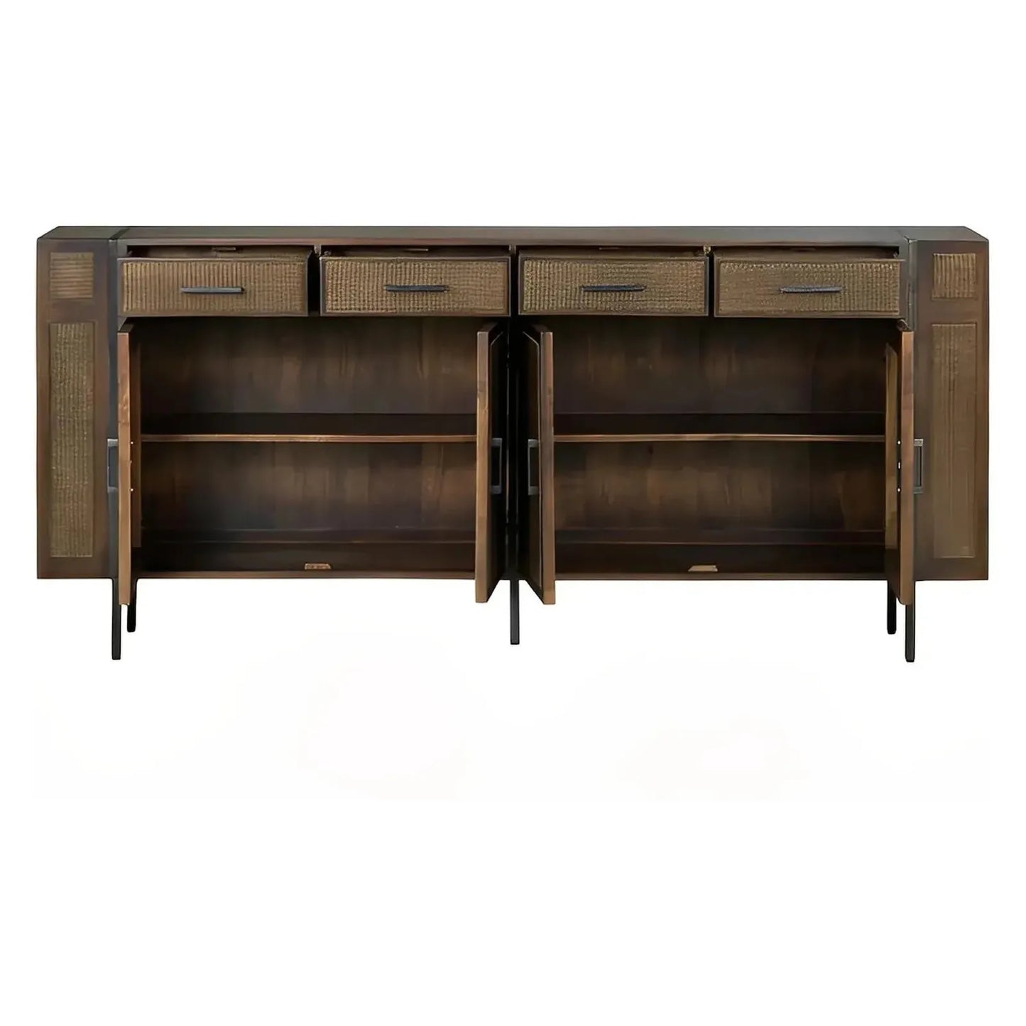 Elmstead Four-Door Sideboard - Brown - Coastal, Rustic