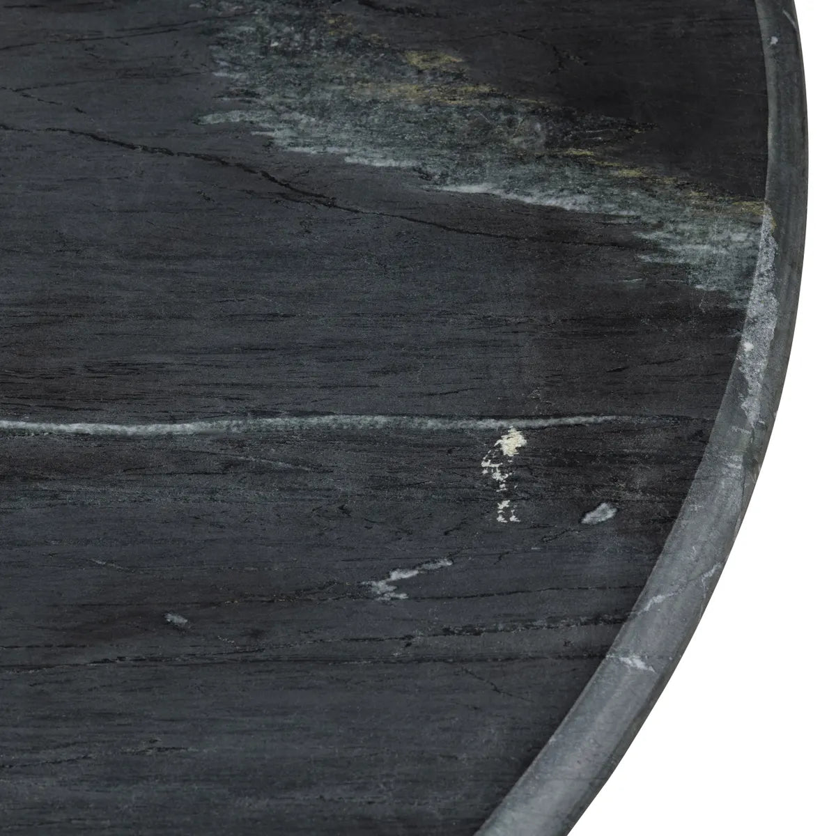 Stirling Round Black Marble Cocktail or Coffee Table