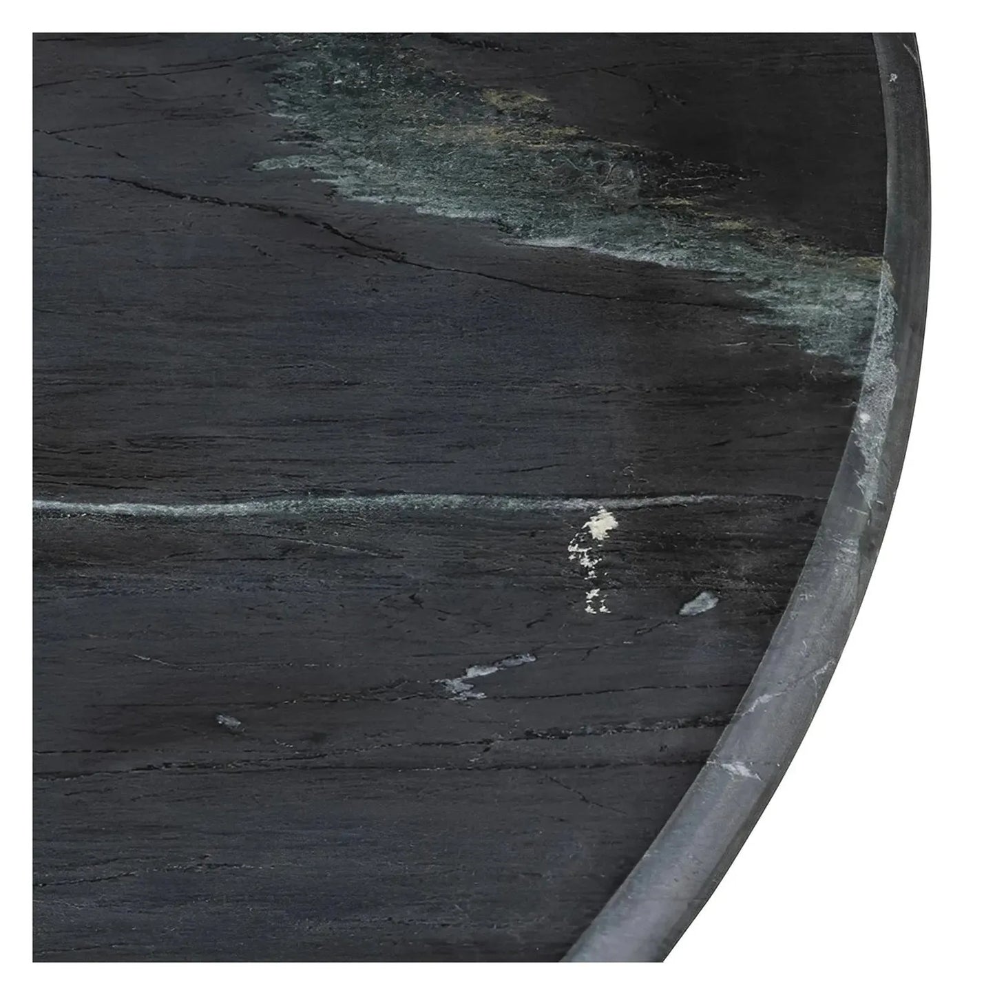 Stirling Round Black Marble Cocktail or Coffee Table
