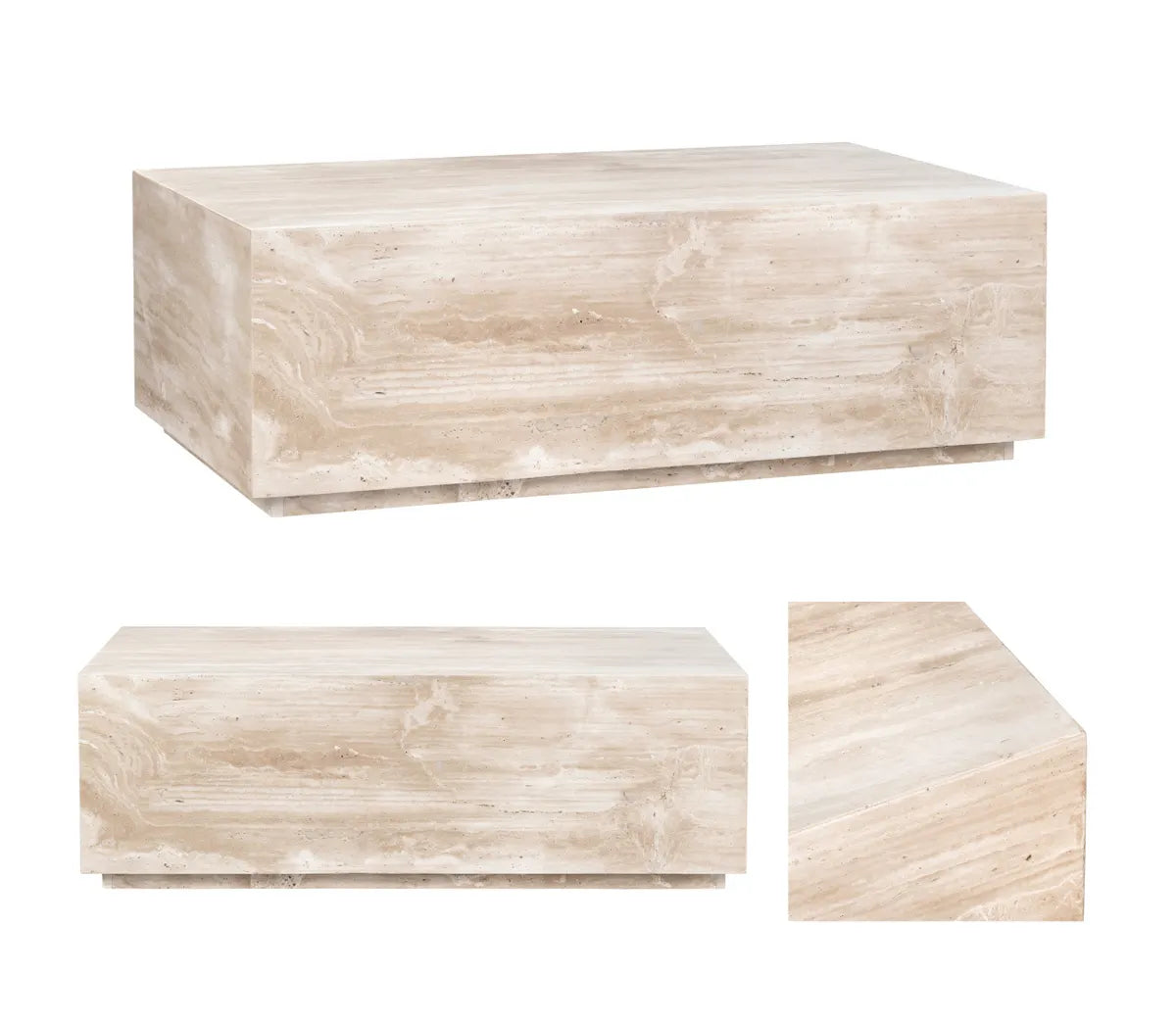 Kimbrough Travertine Cocktail or Coffee Table