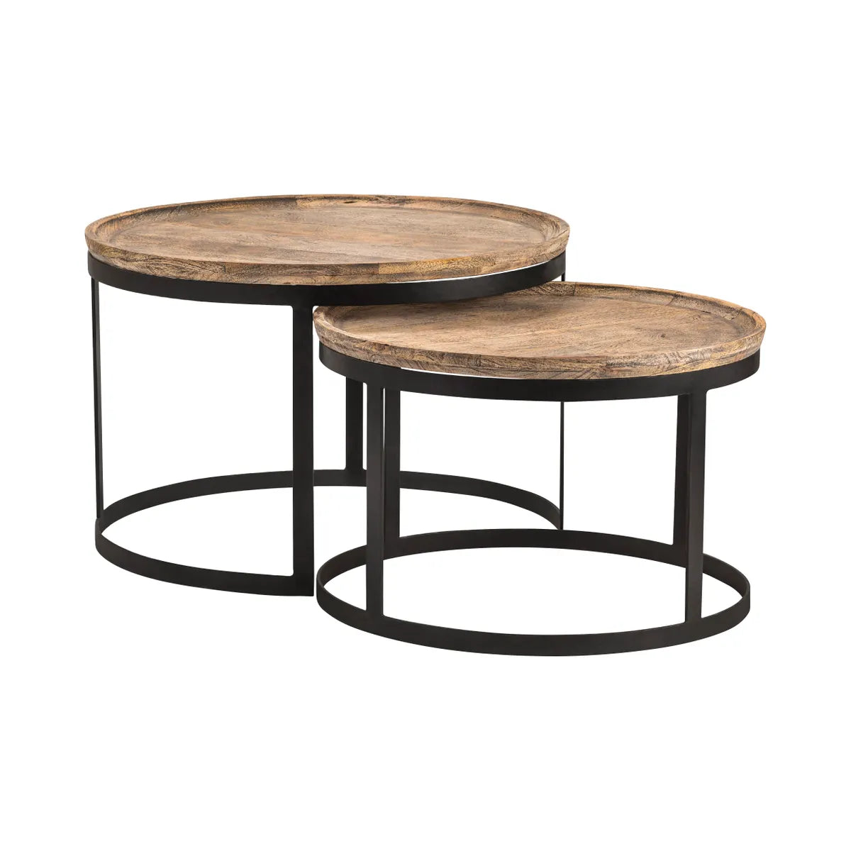 Brentwood Nesting Wood & Metal Cocktail or Coffee Tables (2-Tables)