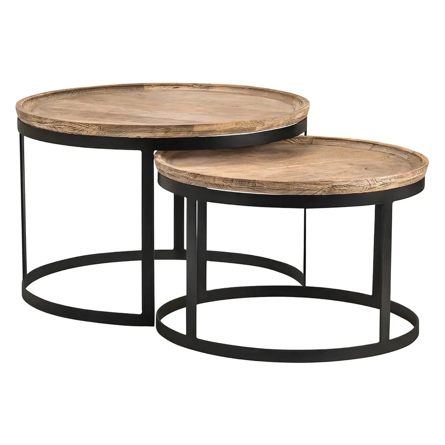Brentwood Nesting Wood & Metal Cocktail or Coffee Tables (2-Tables)