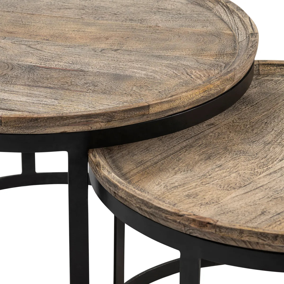 Brentwood Nesting Wood & Metal Cocktail or Coffee Tables (2-Tables)