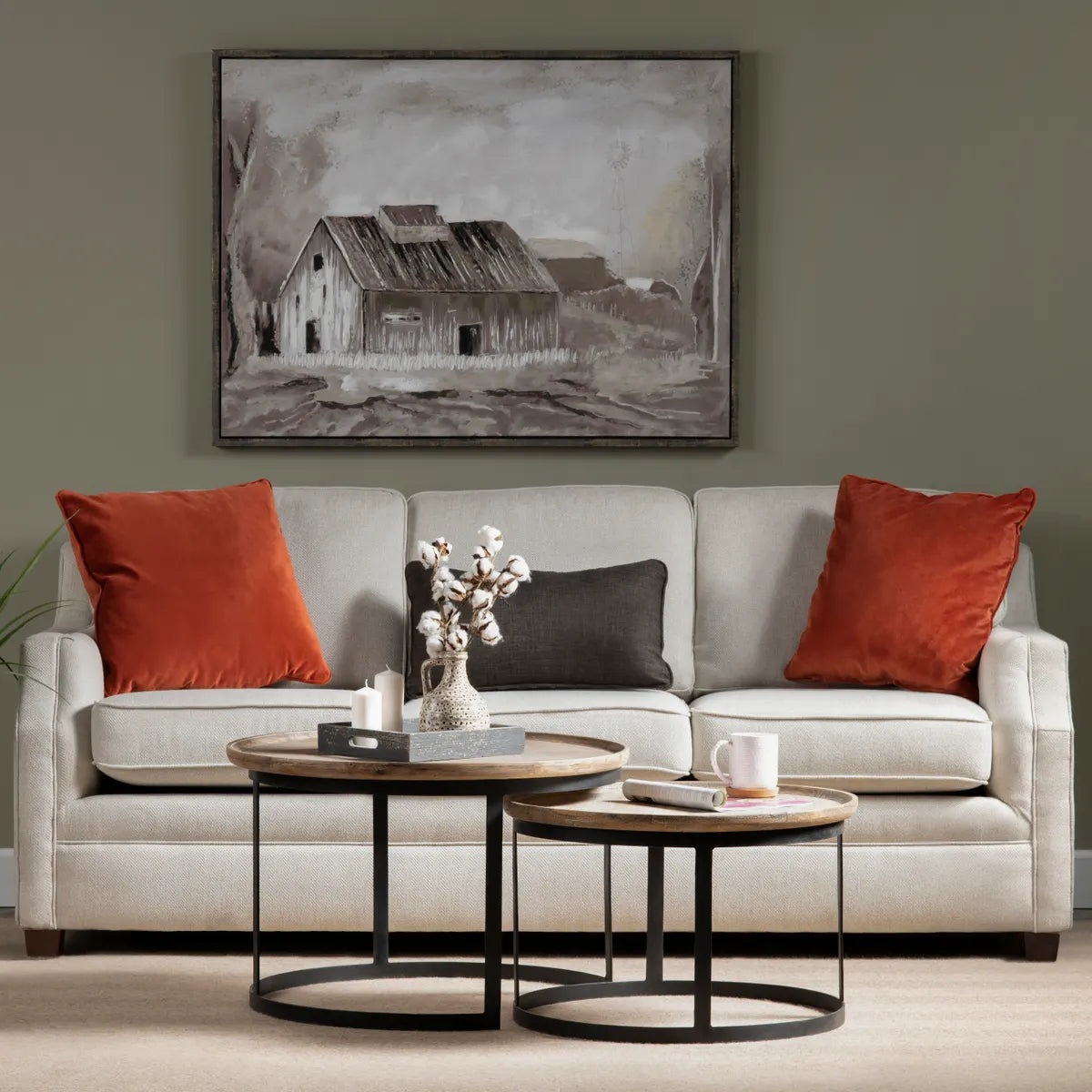 Brentwood Nesting Wood & Metal Cocktail or Coffee Tables (2-Tables)