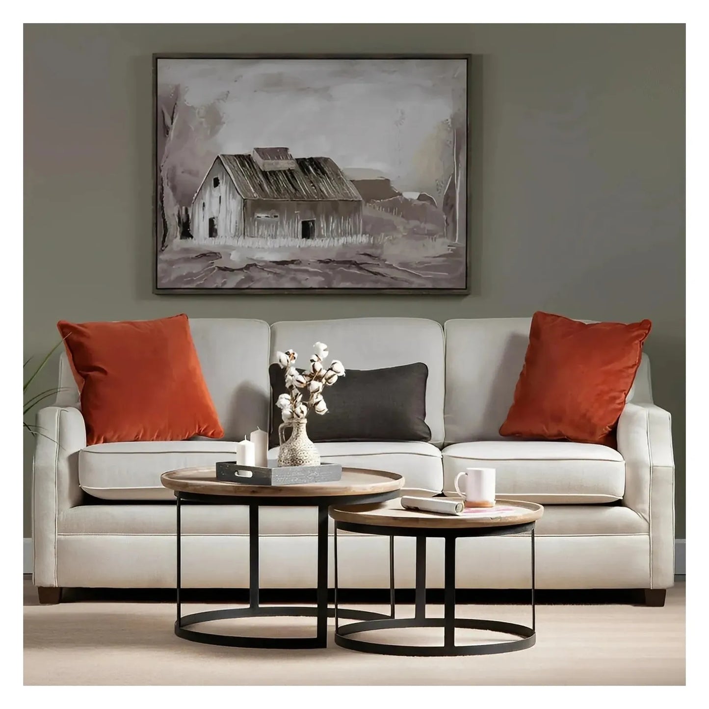 Brentwood Nesting Wood & Metal Cocktail or Coffee Tables (2-Tables)