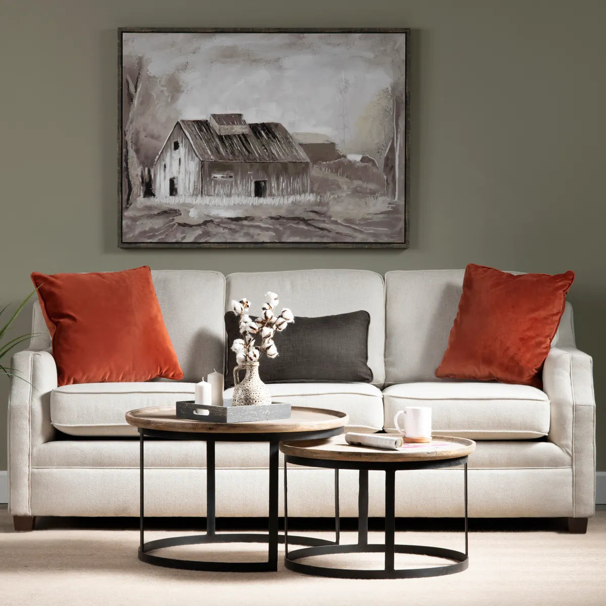 Brentwood Nesting Wood & Metal Cocktail or Coffee Tables (2-Tables)