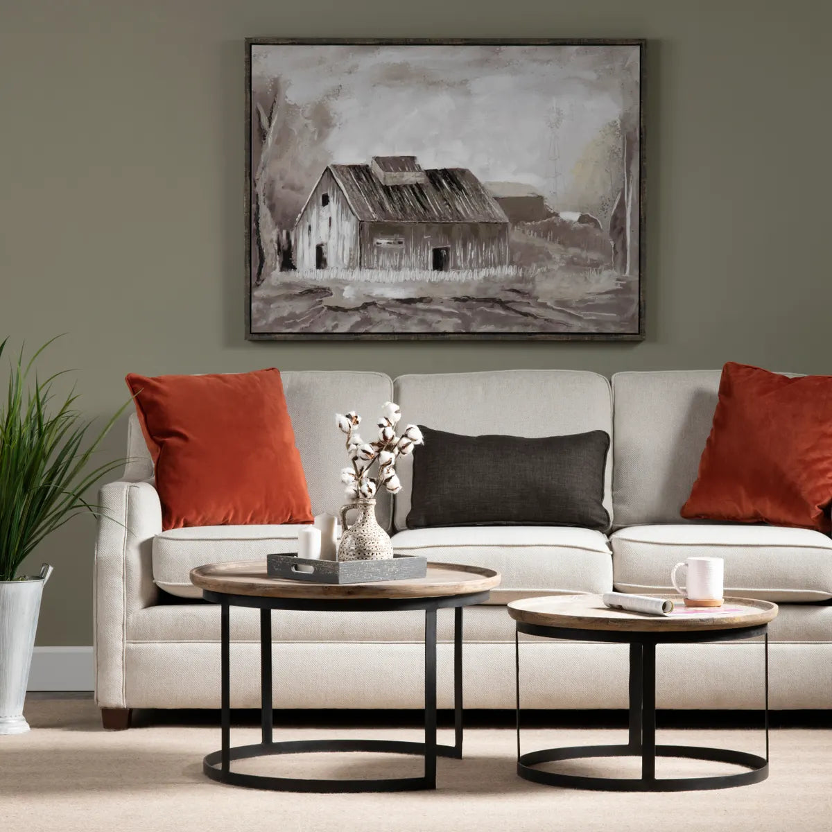Brentwood Nesting Wood & Metal Cocktail or Coffee Tables (2-Tables)