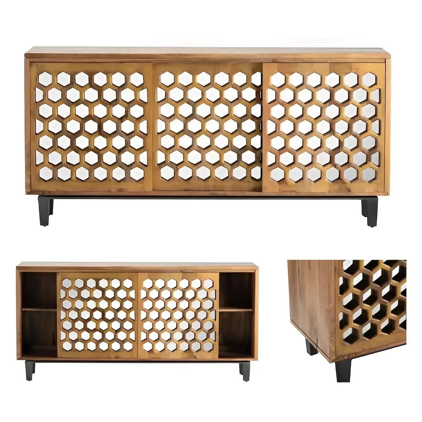 Falkirk Manor Honeycomb Sideboard - Brown - Rustic, Transitional