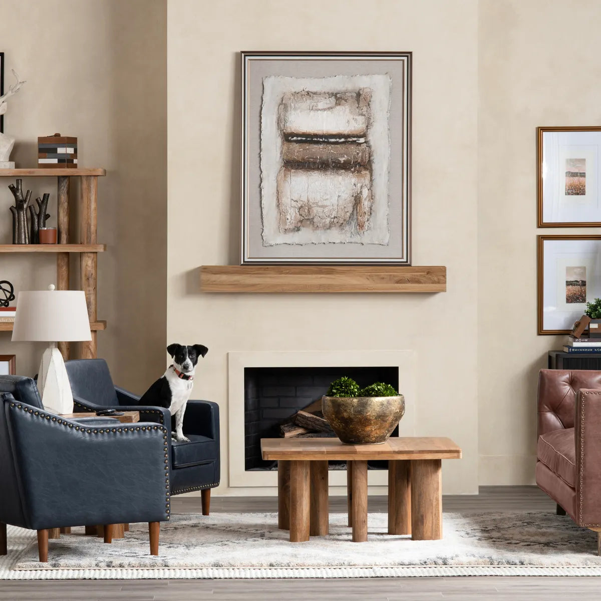 Hadley Pillar-Leg Rectangular Cocktail or Coffee Table