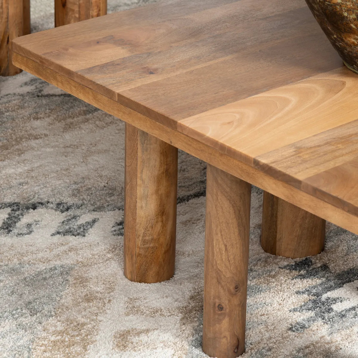 Hadley Pillar-Leg Rectangular Cocktail or Coffee Table