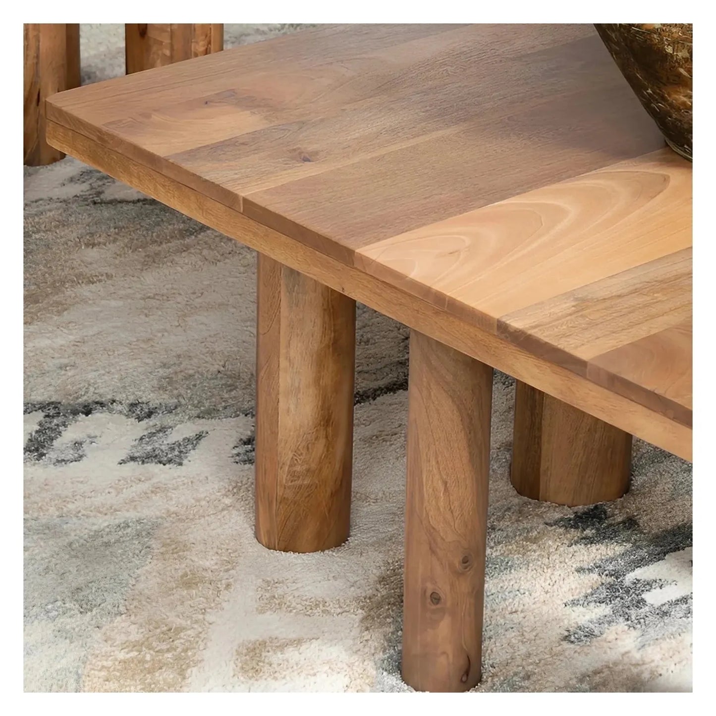 Hadley Pillar-Leg Rectangular Cocktail or Coffee Table
