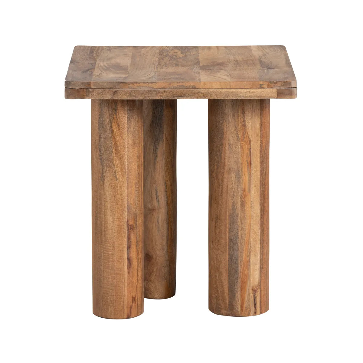 Hadley Square Solid Wood End Table – Cylindrical Legs (Set of 2)