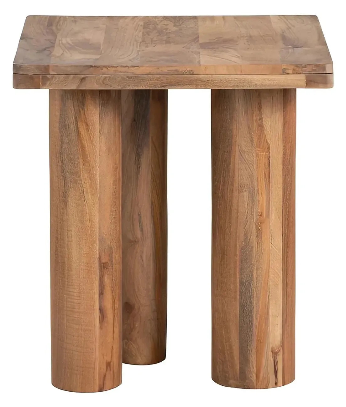 Hadley Square Solid Wood End Table – Cylindrical Legs (Set of 2)