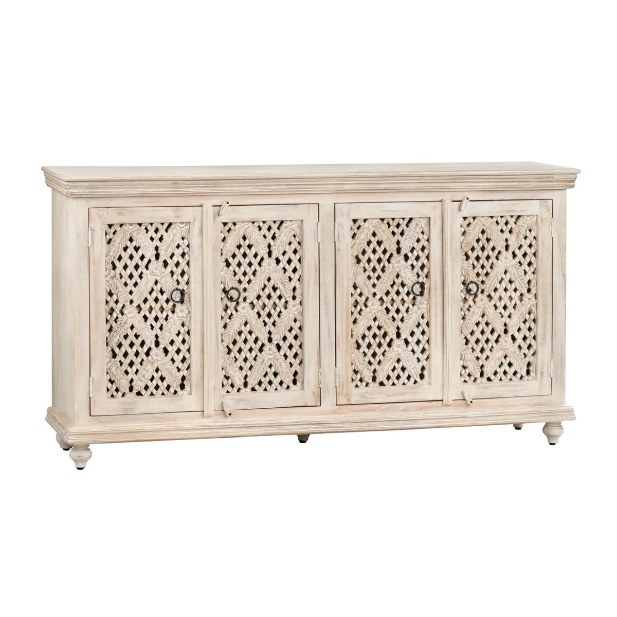 Greystone Four-Door Sideboard - White - Coastal