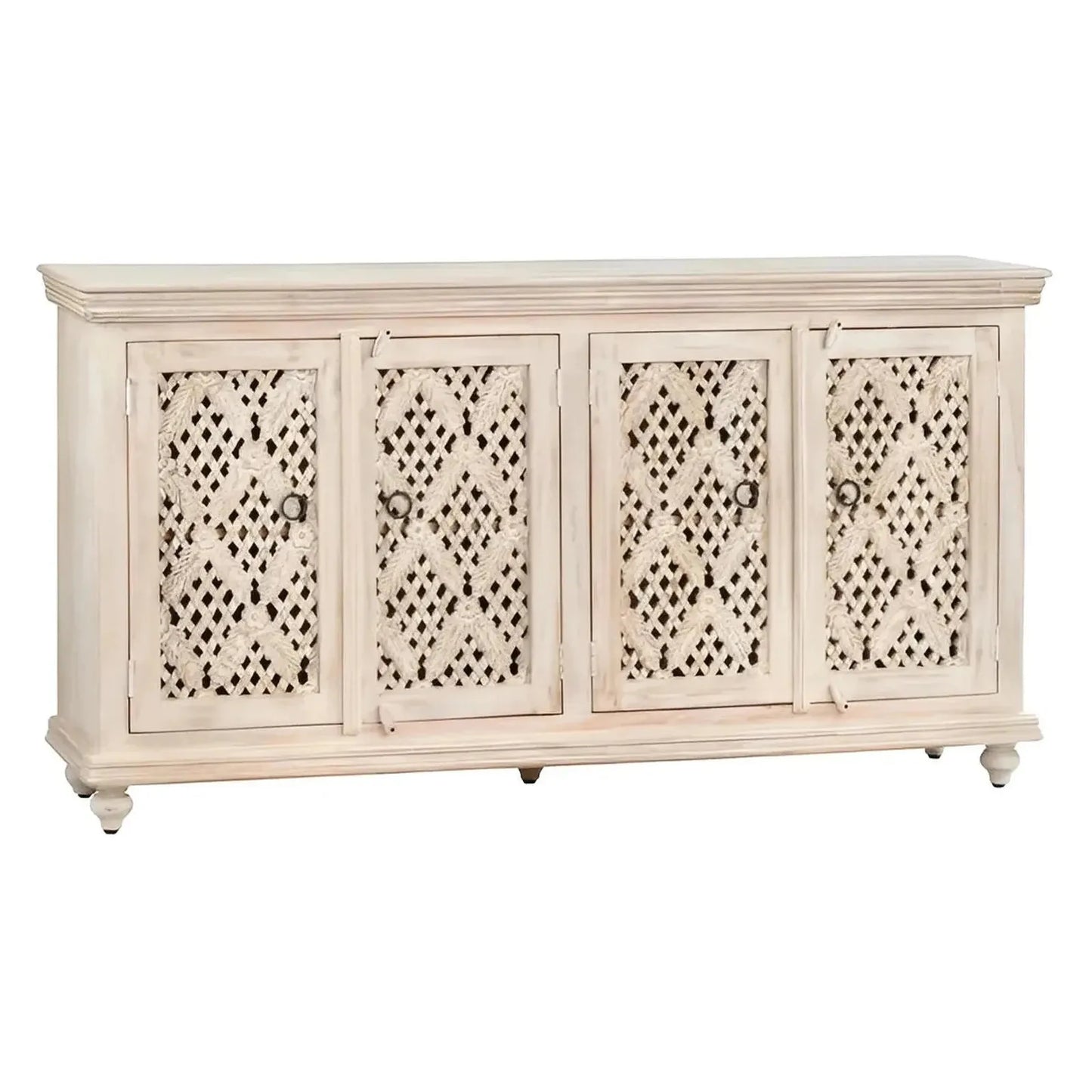Greystone Four-Door Sideboard - White - Coastal