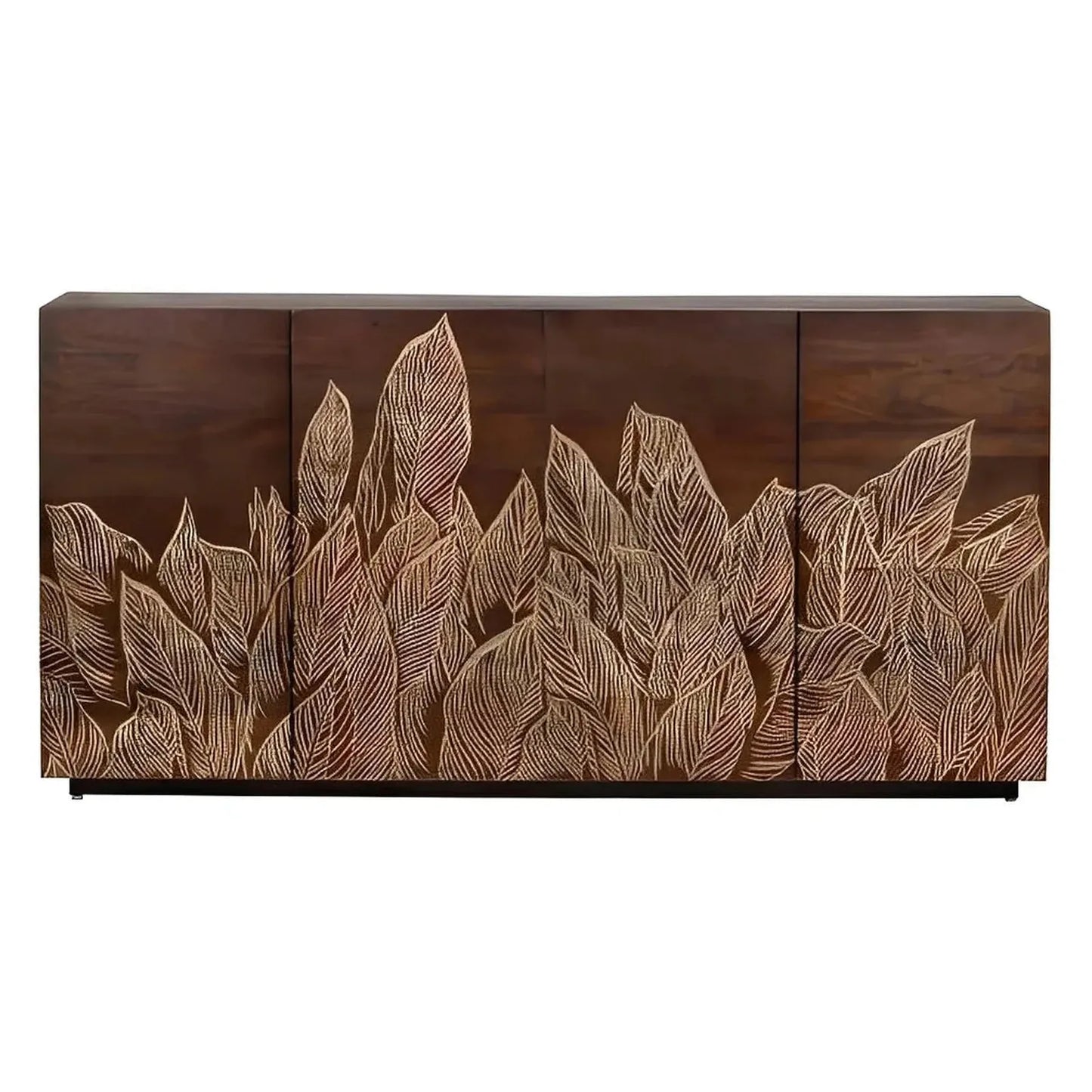 Hartleigh Leaf Four-Door Sideboard - Brown - Transitional