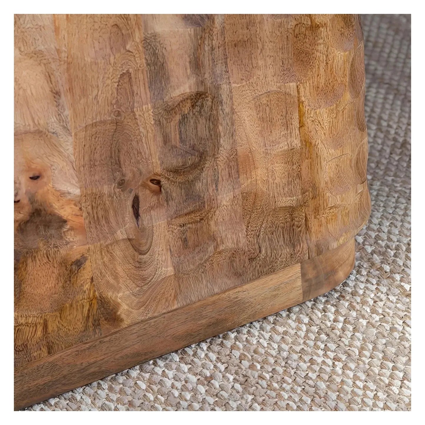 Garyt Carved Block Cocktail or Coffee Table