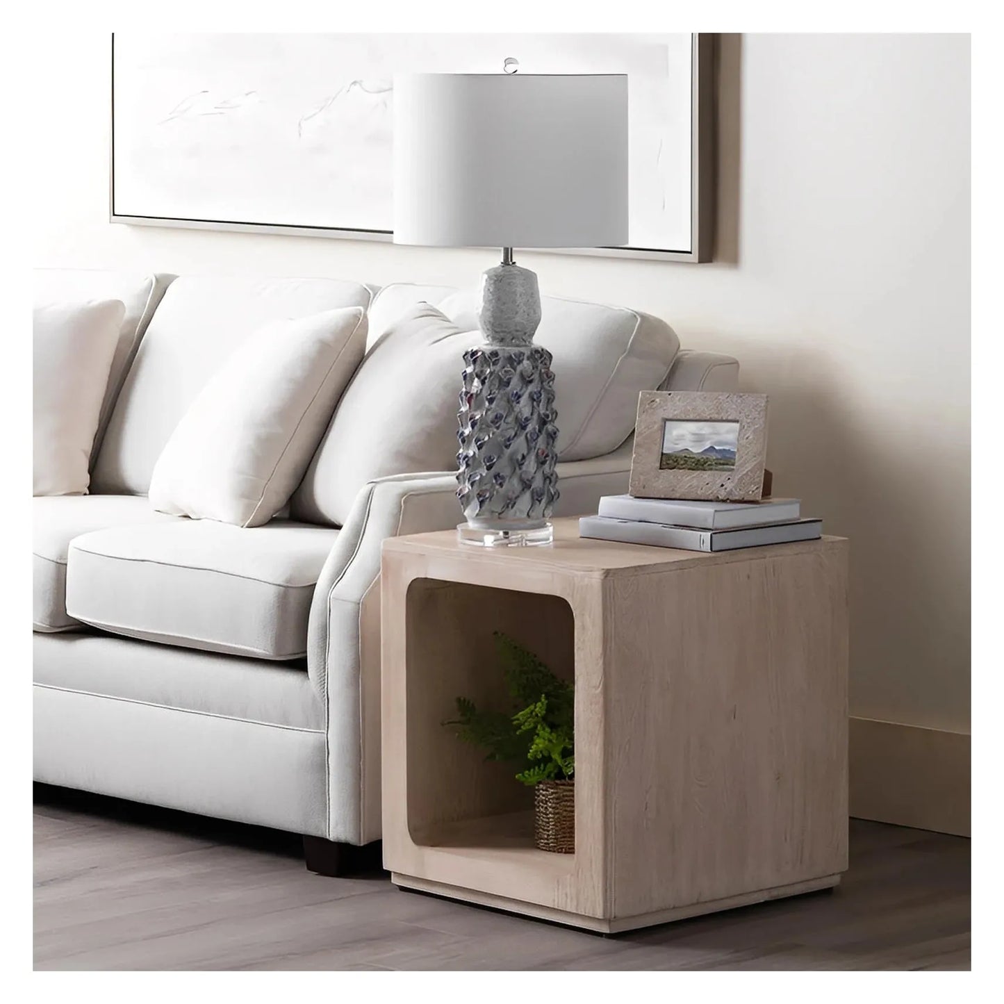 Ashford Square Open Cube End Table – Light Finish (Set of 2)