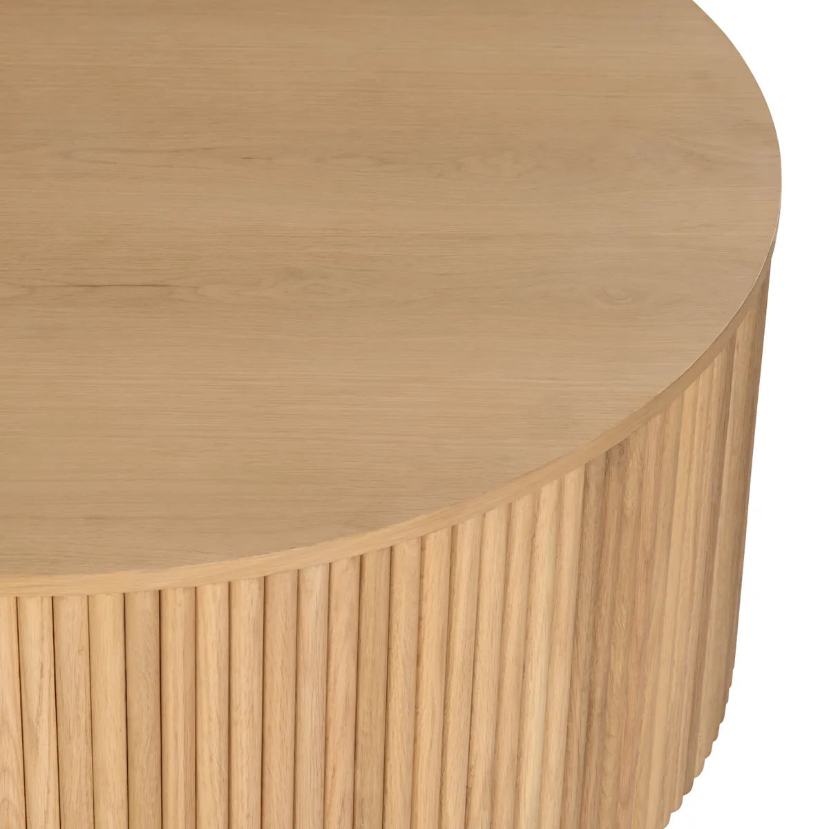 Ellington Slatted Round Drum Cocktail or Coffee Table