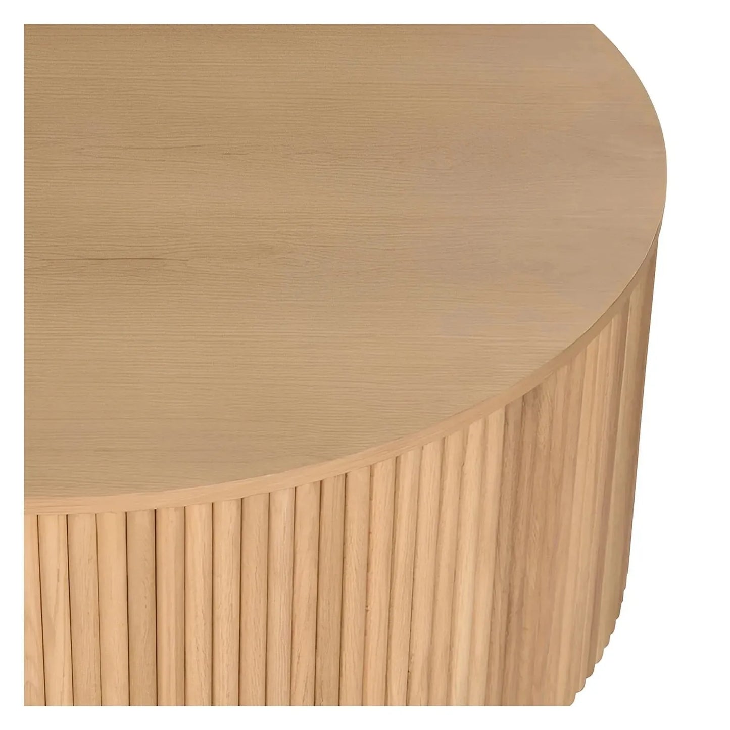 Ellington Slatted Round Drum Cocktail or Coffee Table
