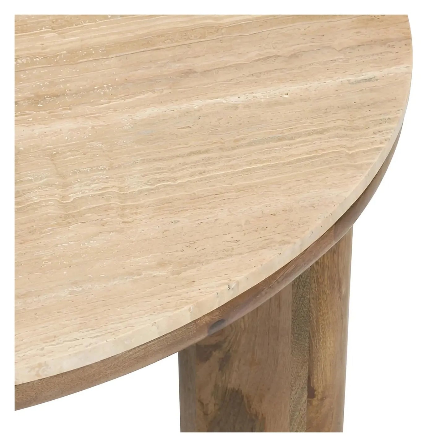 Preston Round Solid Wood Cocktail or Coffee Table