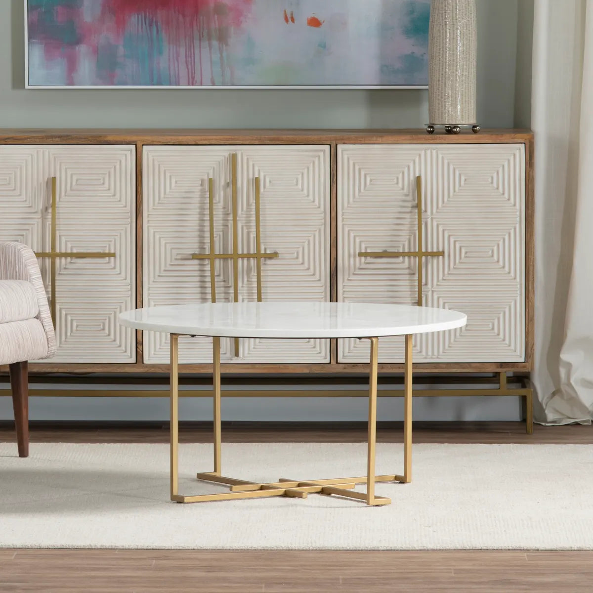 Langwell Round Cocktail or Coffee Table