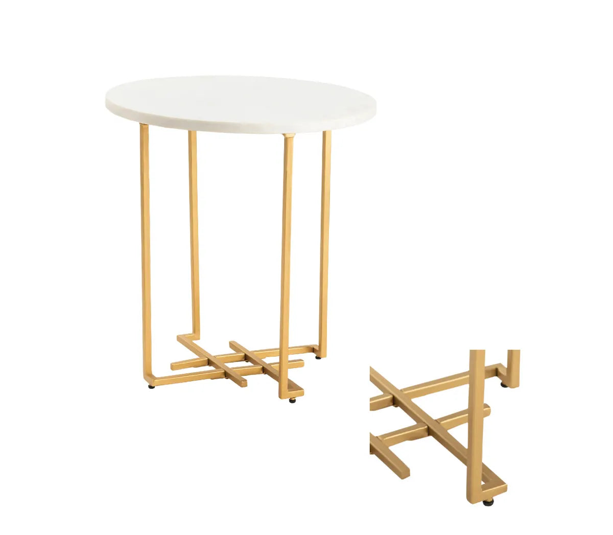 Langwell End Table (Set of 2) - Round - Square - Metal Frame